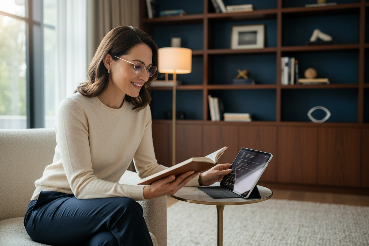 Person wearing classic round eyeglasses